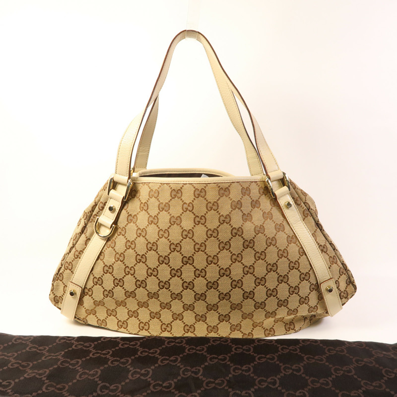 GUCCI 帆布Shoulder Bag銀扣肩背袋-16