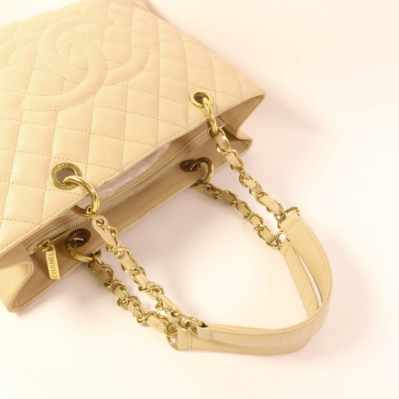 CHANEL 牛皮皮革GST Grand Shopping Tote Bag金扣肩背袋/手挽袋-4