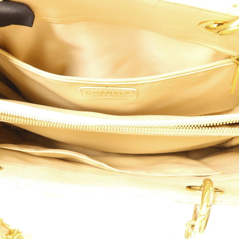 CHANEL 牛皮皮革GST Grand Shopping Tote Bag金扣肩背袋/手挽袋-5