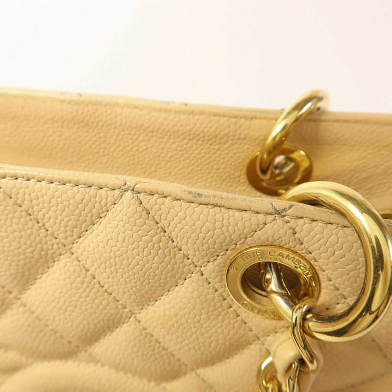 CHANEL 牛皮皮革GST Grand Shopping Tote Bag金扣肩背袋/手挽袋-15