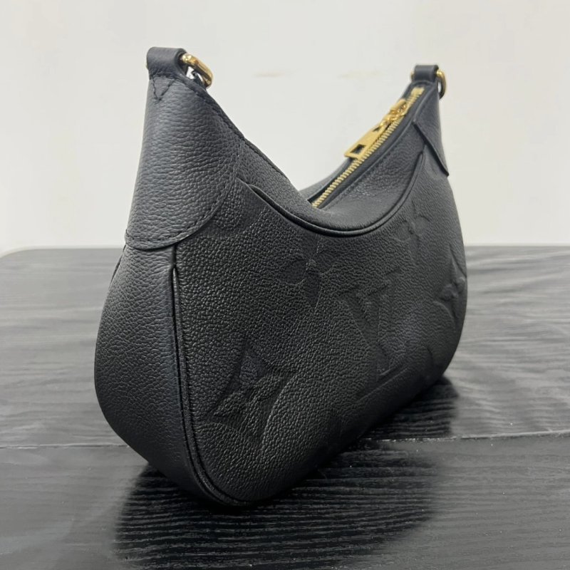 LV Bagatelle全皮壓花肩背斜背牛角包 芯片款 24*18*7 98新配件塵袋-3
