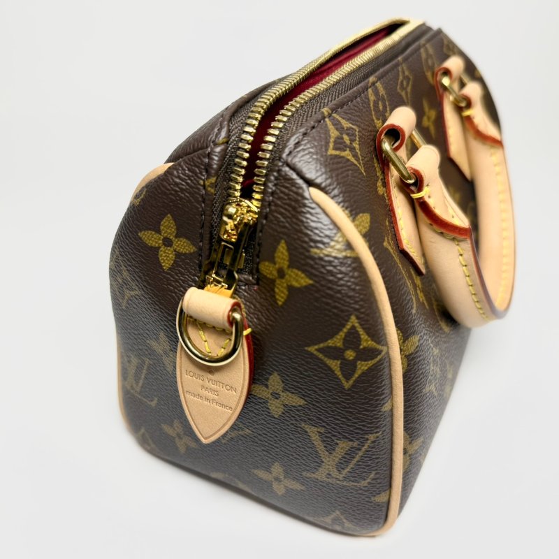 LV 原花橘粉背帶Speedy20手提斜背包M46594-7