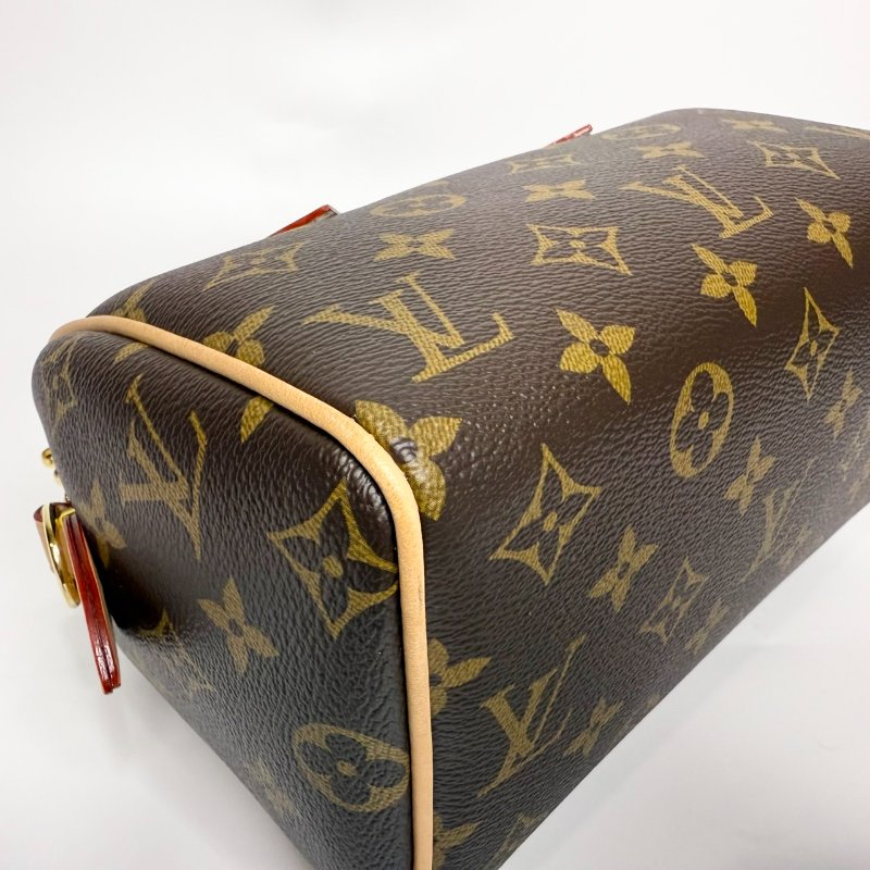 LV 原花橘粉背帶Speedy20手提斜背包M46594-11