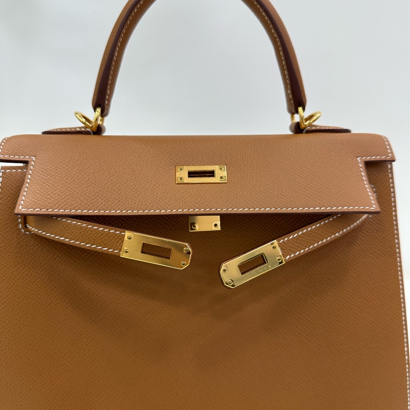 Hermes kelly 25 金棕金扣 epsom皮 Y刻 2021年原購證 99新近閒置-5