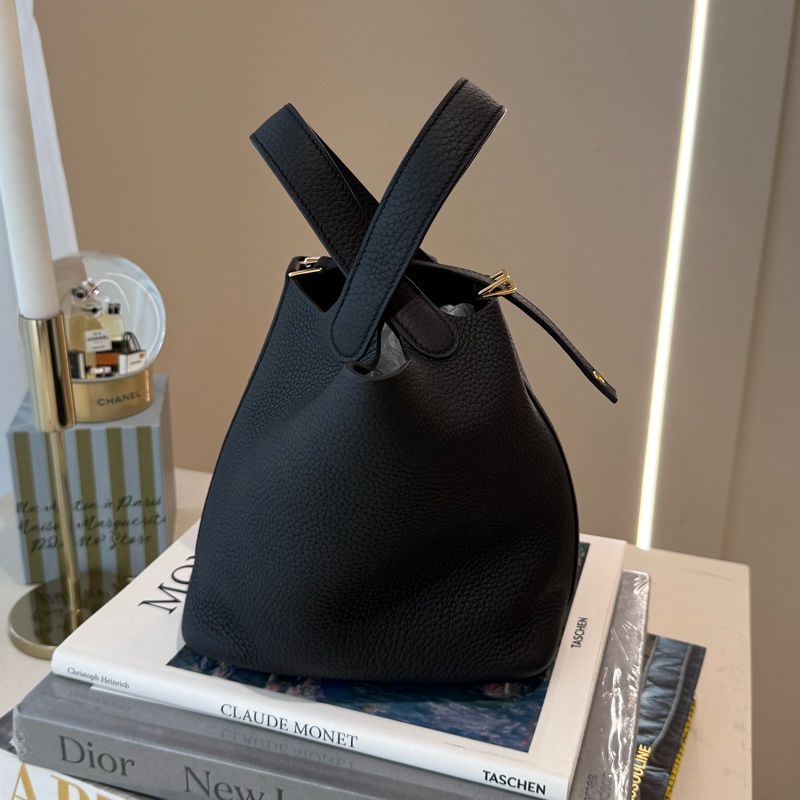 HERMES Picotin 18 黑金 W刻 有購證-2