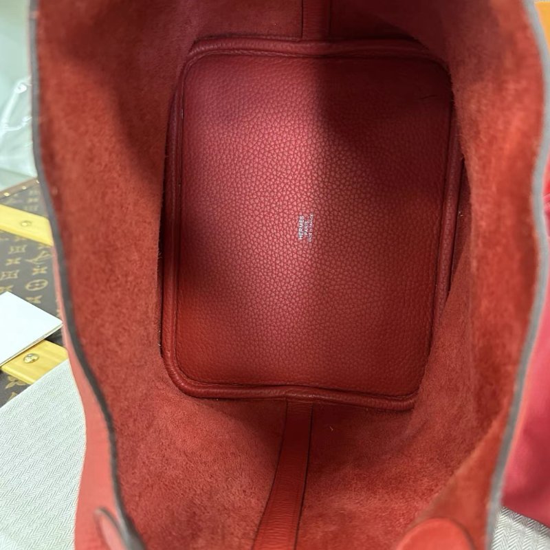 HERMES Picotin Lock番茄紅S3菜籃子22手提包 22*21*17 98新配件盒子塵袋鑰匙鎖購證-1