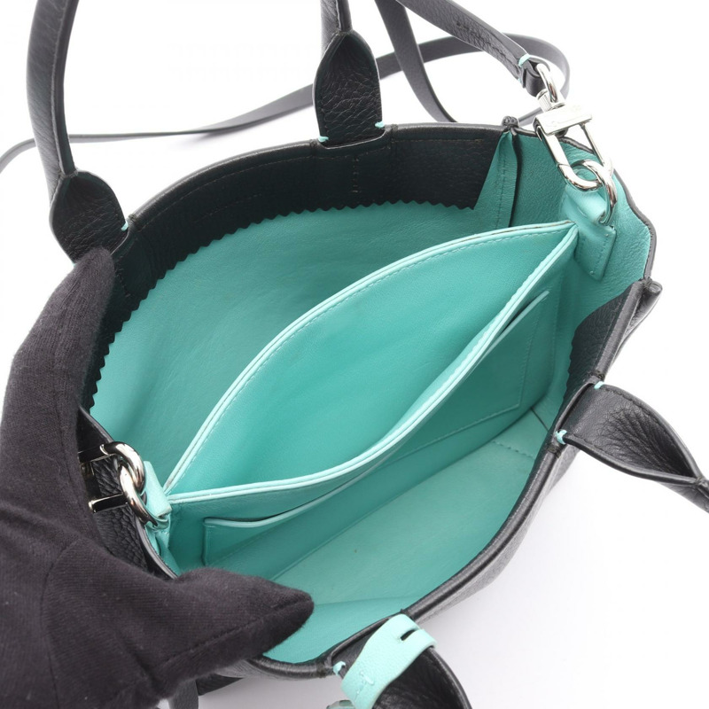 TIFFANY&CO 肩背包 手提包 斜背包 皮革 黑色 藍色 二手 女士-2