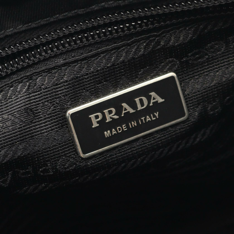 PRADA 斜背肩背包，尼龍 Saffiano 皮革，黑色，二手，男女通用-3