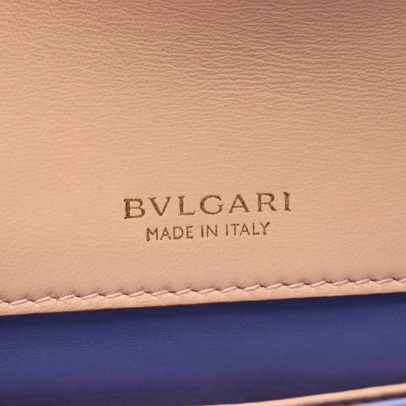 BVLGARI Serpenti Forever 鏈條單肩包 皮革 粉紅色 二手 女款 GHW-3