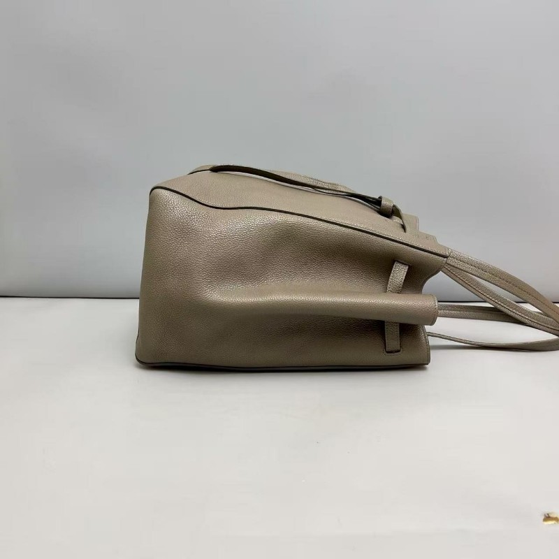 Celine big bag系列牛皮荔枝紋大象灰購物袋 肩背包-3
