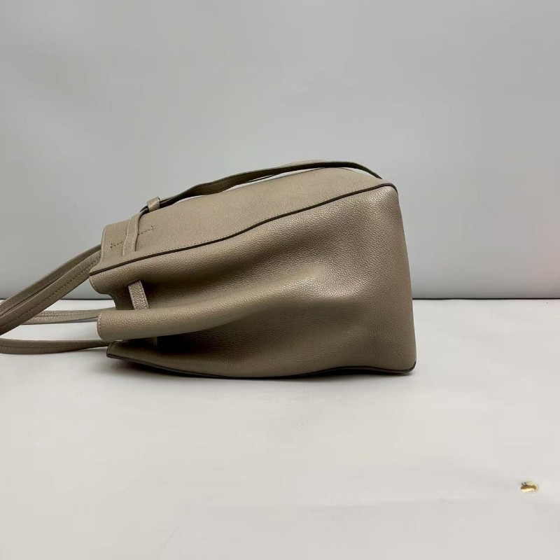 Celine big bag系列牛皮荔枝紋大象灰購物袋 肩背包-4