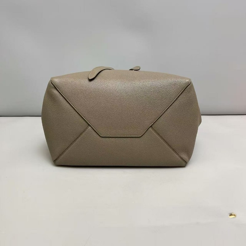 Celine big bag系列牛皮荔枝紋大象灰購物袋 肩背包-5