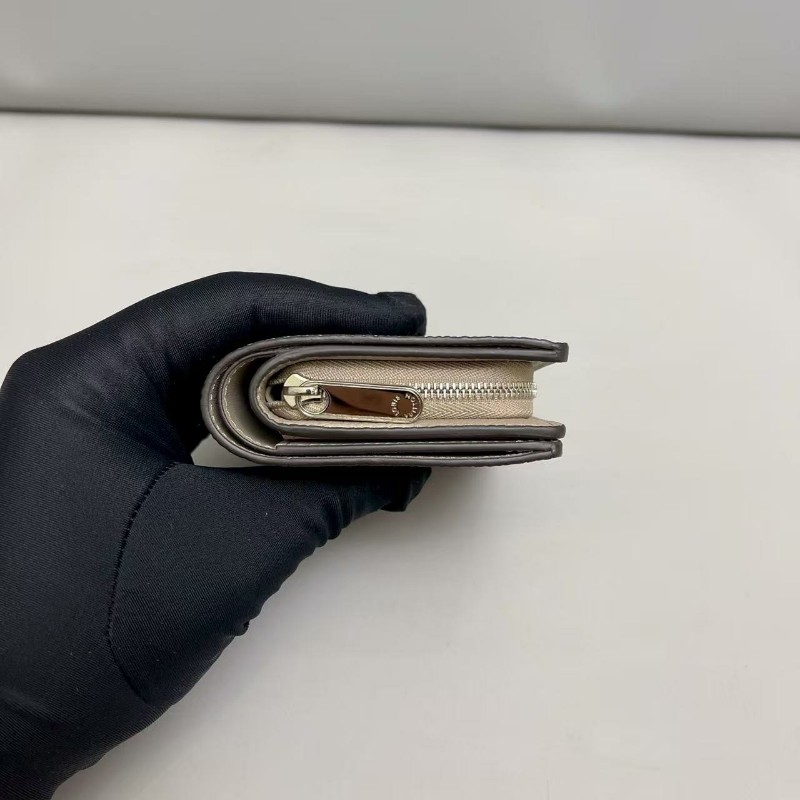 LV路易威登 灰色全皮月光女神短款錢包銀包-2