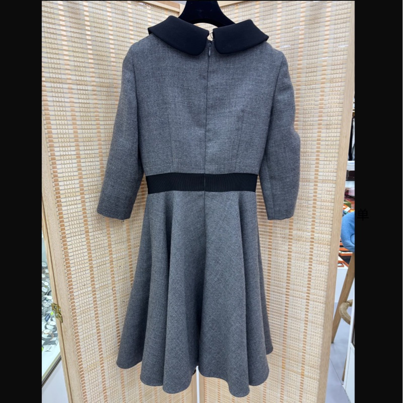 Prada/普拉達立體洋裝灰色38碼 近全新-1