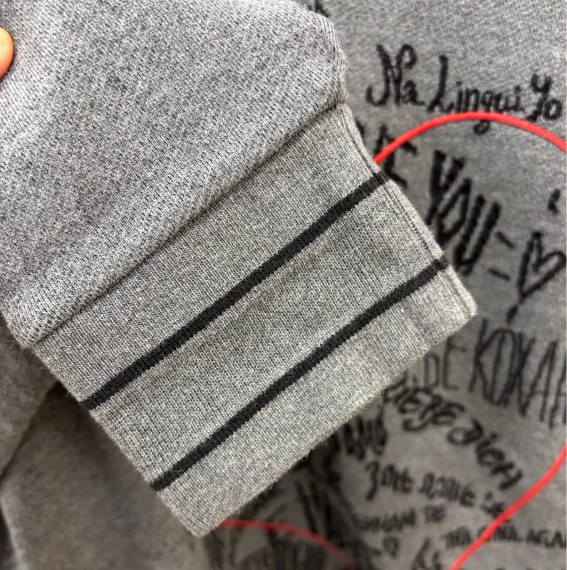 Dior 灰色logo愛心印花圓領長袖衛衣/36碼-6