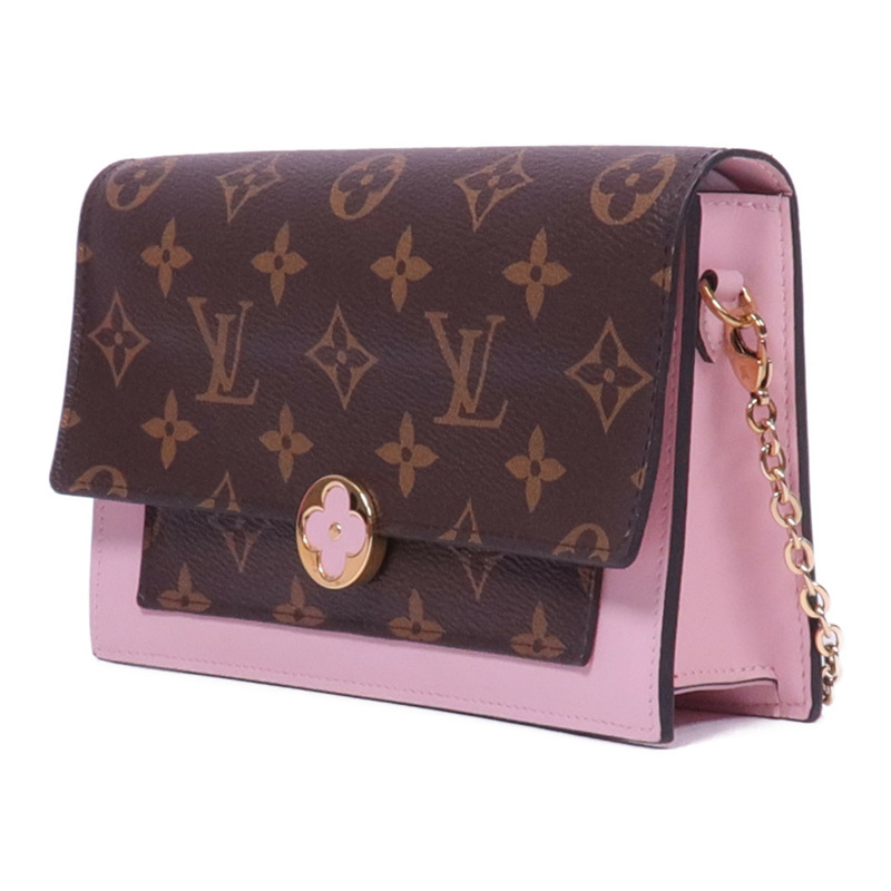 LOUIS VUITTON Monogram Flore Chain Wallet金扣鏈帶肩背袋-2