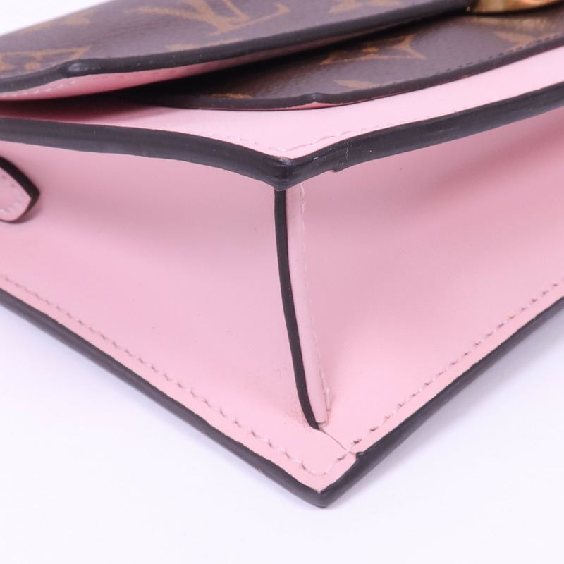 LOUIS VUITTON Monogram Flore Chain Wallet金扣鏈帶肩背袋-8