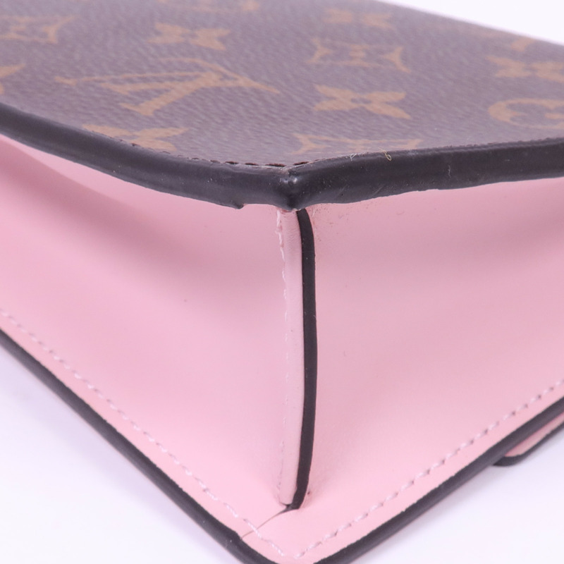 LOUIS VUITTON Monogram Flore Chain Wallet金扣鏈帶肩背袋-11