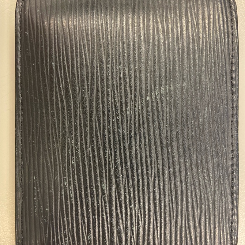 LV 黑色水波紋經典短夾-7