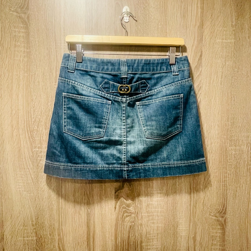 Gucci 經典logo 中腰牛仔裙-1