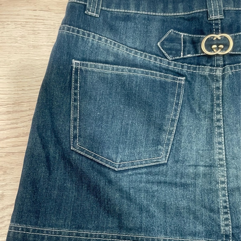 Gucci 經典logo 中腰牛仔裙-7