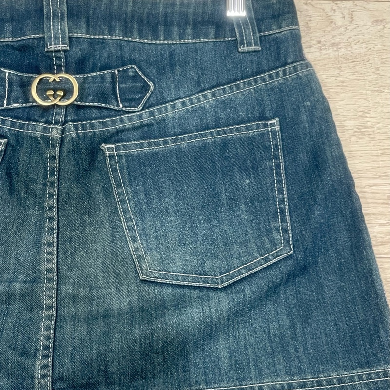 Gucci 經典logo 中腰牛仔裙-14