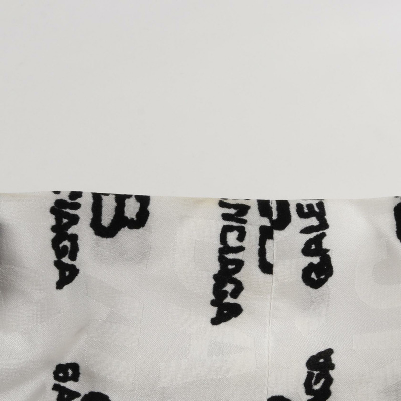 BALENCIAGA BB 標誌洋裝 725717 絲綢 白色黑色 二手 女款 2 碼-8