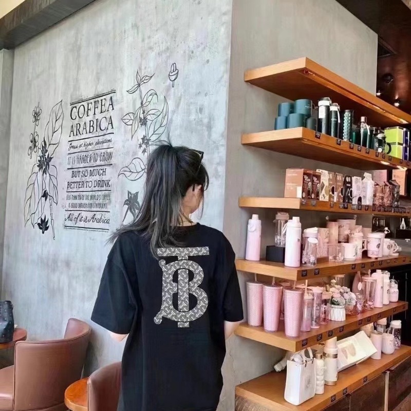 莉亞精品♡Burberry TB logo深藍短袖 尺碼XS 二手美衣-3