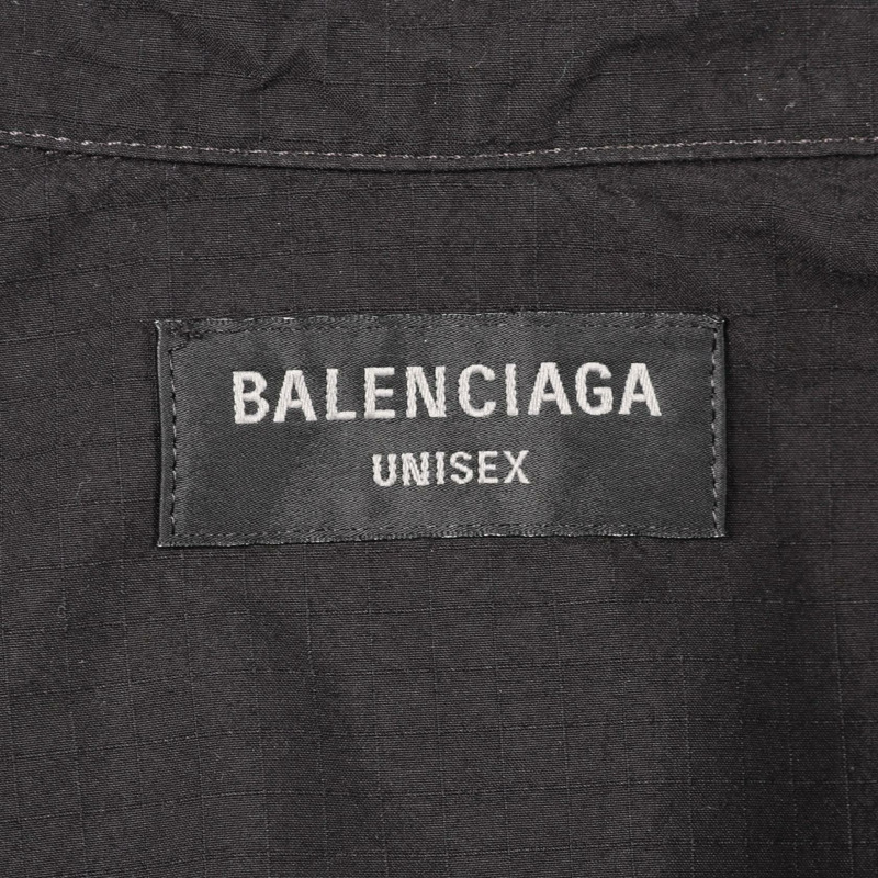 BALENCIAGA 長袖襯衫 795142 棉質尼龍黑色二手男款 S 碼-2