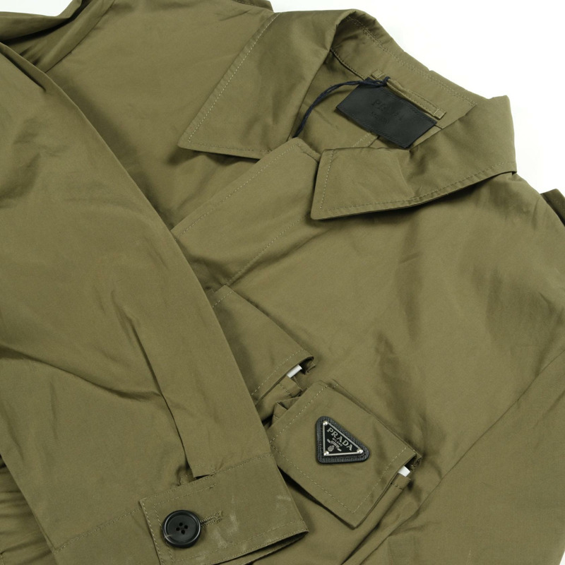 PRADA 三角板狩獵外套 Blouson SGC553 棉卡其色 #50 二手男款-8