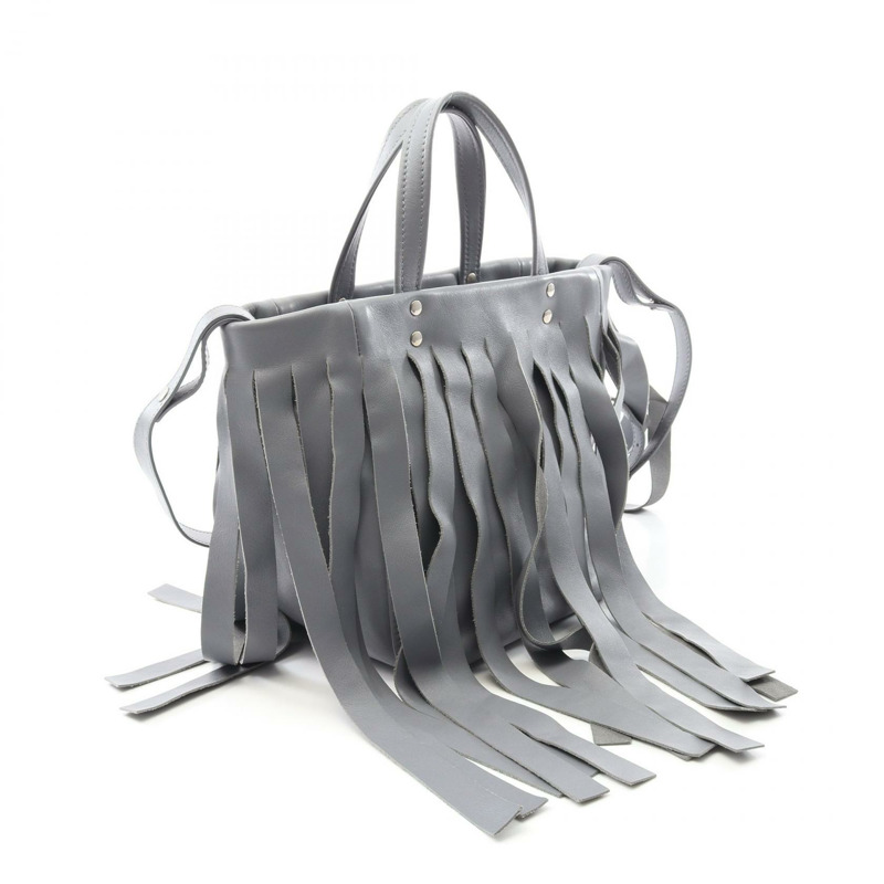 BALENCIAGA 洗衣袋 XS 單肩手提包 517842 皮革 灰色 二手 女士 logo-1