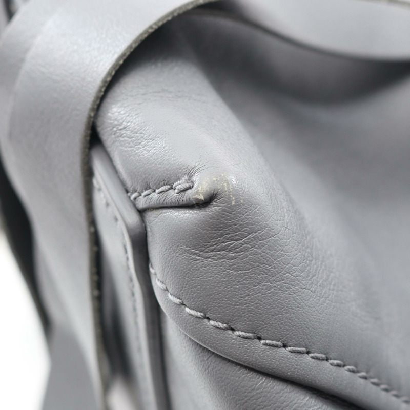 BALENCIAGA 洗衣袋 XS 單肩手提包 517842 皮革 灰色 二手 女士 logo-5