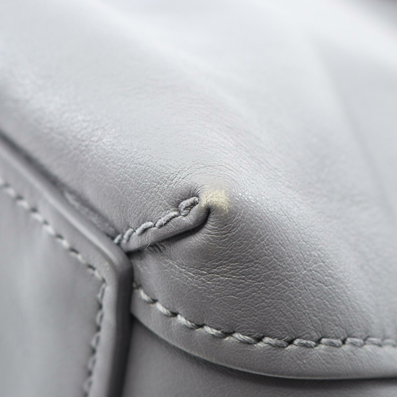 BALENCIAGA 洗衣袋 XS 單肩手提包 517842 皮革 灰色 二手 女士 logo-6