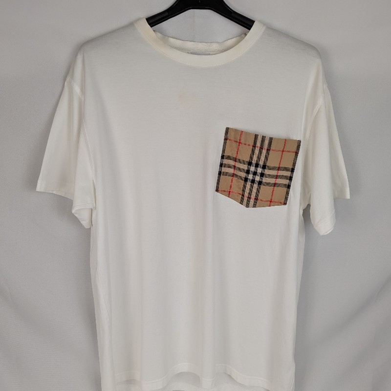 莉亞精品♡Burberry 經典格紋口袋短袖 尺碼M 二手美衣-0