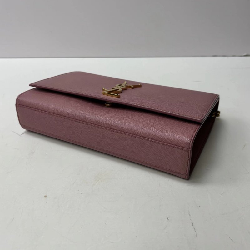 YSL 粉色KATE中號肩背斜背包 24*14.5*5.5 98新 配件塵袋-2
