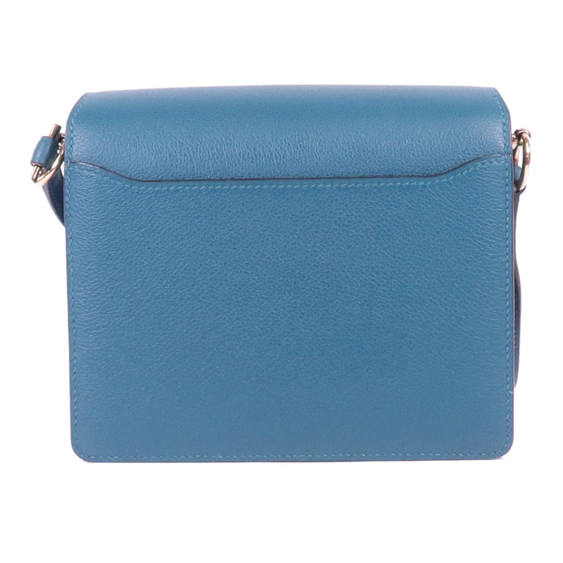 HERMES Evercolor皮革Roulis Mini金扣肩背袋Vert Bosphore-2