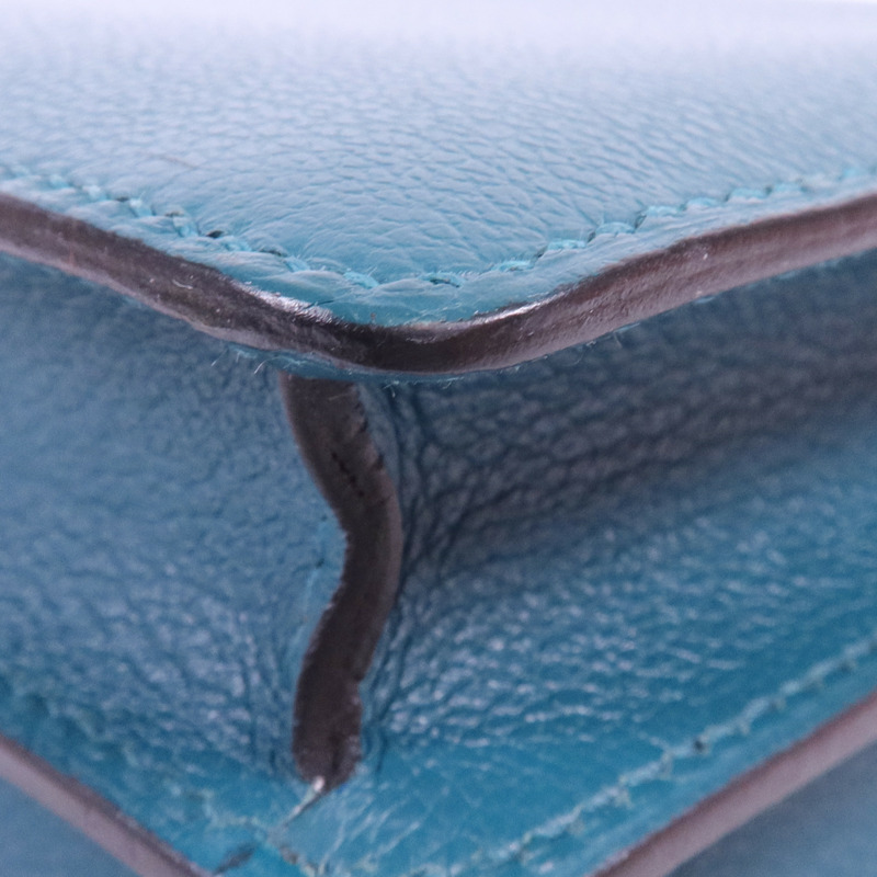 HERMES Evercolor皮革Roulis Mini金扣肩背袋Vert Bosphore-12