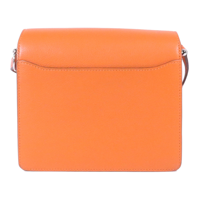 HERMES EverColour皮革Roulis Mini銀扣肩背袋Feu-1