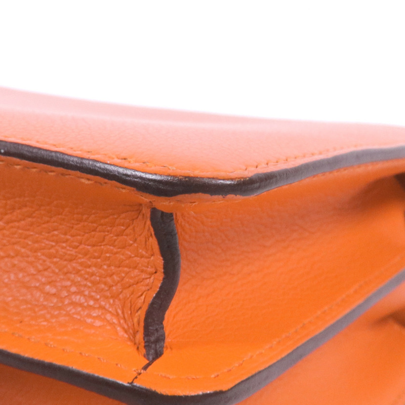 HERMES EverColour皮革Roulis Mini銀扣肩背袋Feu-12