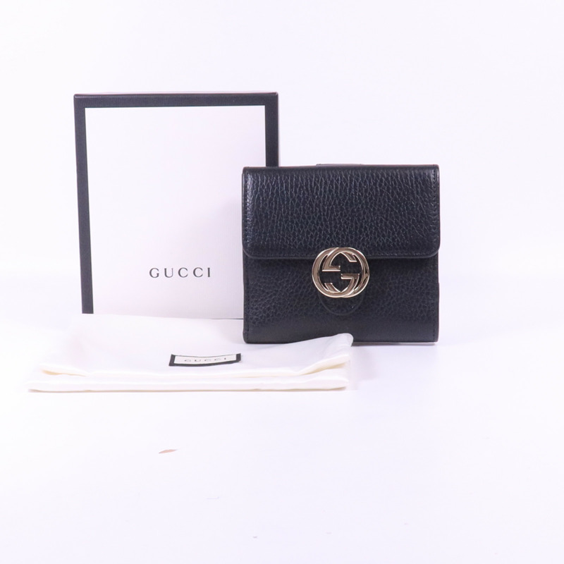 GUCCI 牛皮皮革Wallet銀扣錢包-1
