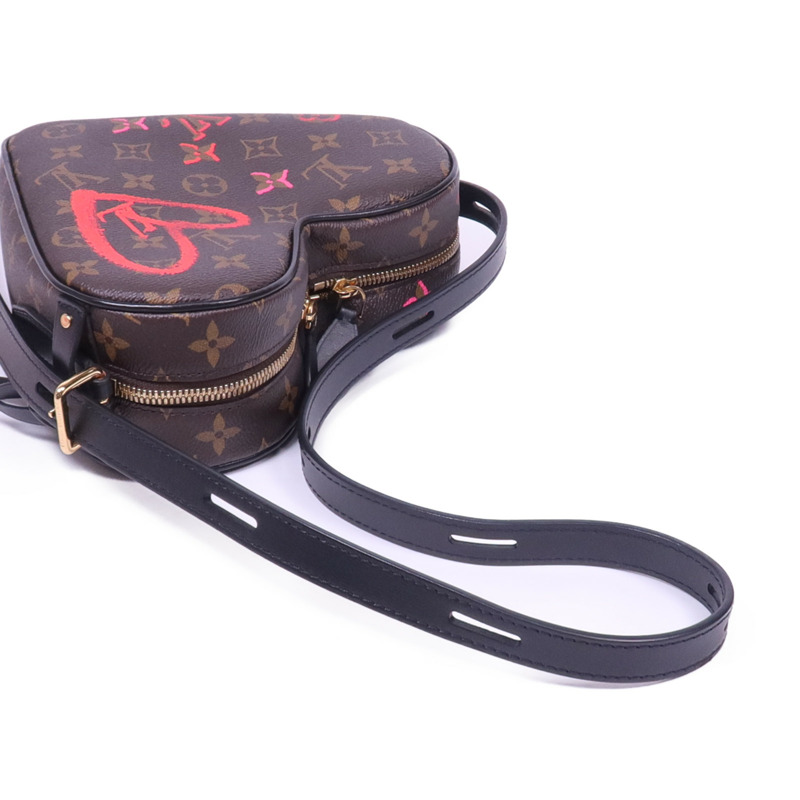 LOUIS VUITTON Monogram Sac Coeur Fall In Love金扣肩背袋棕色-5