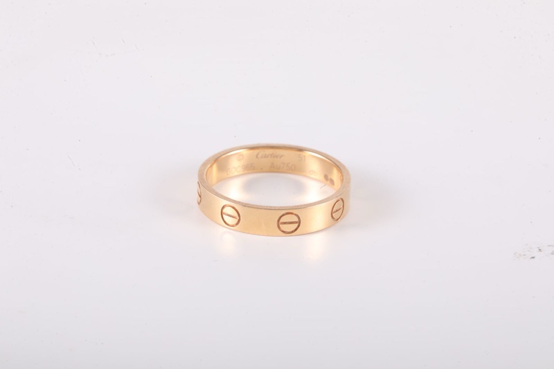 CARTIER(卡地亞) LOVE 18K金 窄版戒指 18K玫瑰金 玫瑰金 51 玫瑰金-3