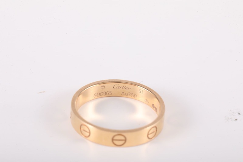 CARTIER(卡地亞) LOVE 18K金 窄版戒指 18K玫瑰金 玫瑰金 51 玫瑰金-5