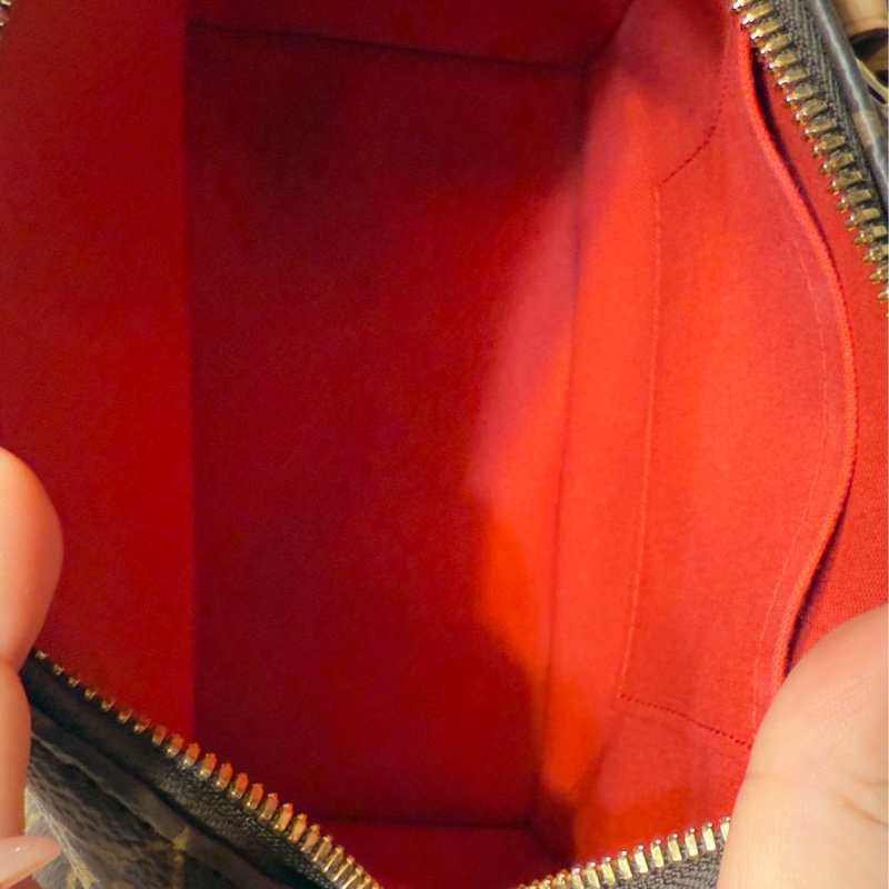 Louis Vuitton Speedy 20 奶茶肩帶 老花全配-16