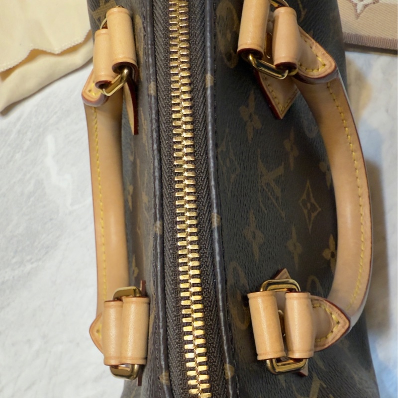Louis Vuitton Speedy 20 奶茶肩帶 老花全配-19