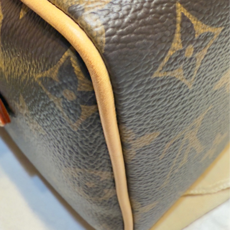 Louis Vuitton Speedy 20 奶茶肩帶 老花全配-14