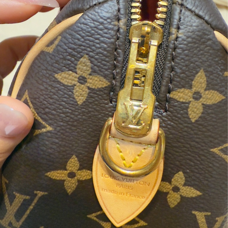 Louis Vuitton Speedy 20 奶茶肩帶 老花全配-25