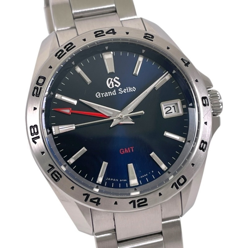 Grand Seiko 運動系列 GMT SBGN005 男士不鏽鋼手錶 9F86-0AB0 藍色錶盤-2