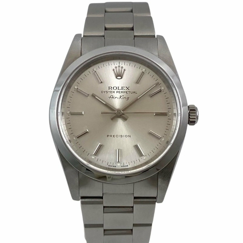 ROLEX Air-King 14000 不銹鋼男士手錶,銀色,Z 序號-0