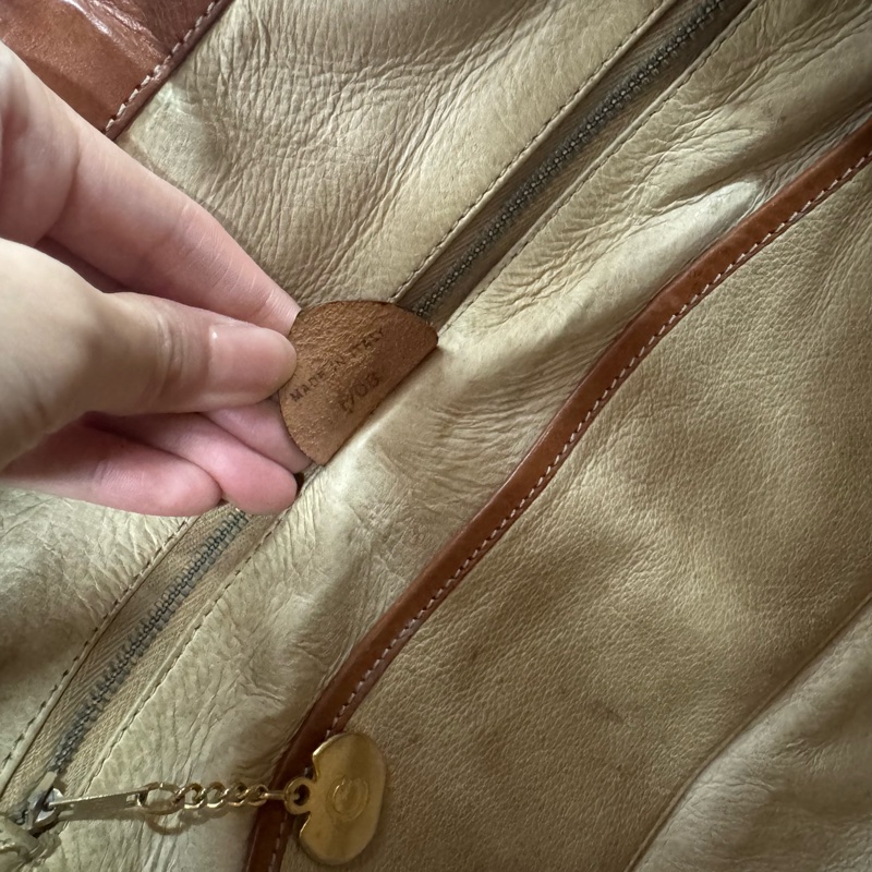 罕有中古Celine 金圓環水桶包 單肩包 棕色老花 男女適用-14